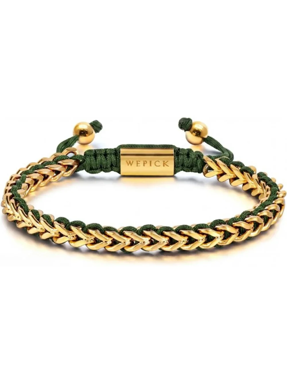 Men's Adjustable Franco Link Chain Bracelet - 18K Gold-Plated Fashion Jewelry